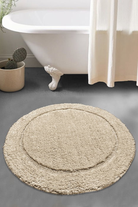 Mijölnir Wolle - 09 Alfombrilla de baño de algodón en color piedra